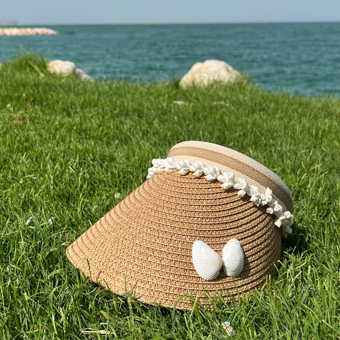 Seashell Banded Half Sun Hat