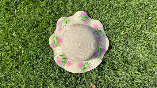 Kids Floral Décor Panama Sun Hat
