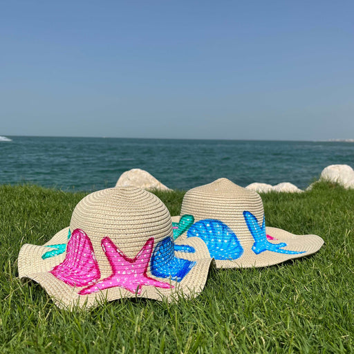 Mother-Daughter Hand Painted  Panama Sun Hat