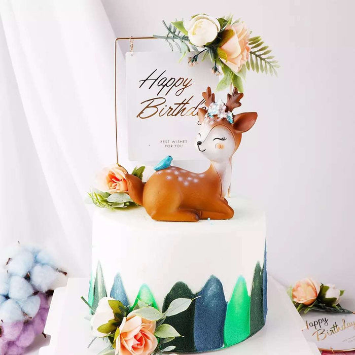 Happy Birthday Flower Cake Topper Decoration