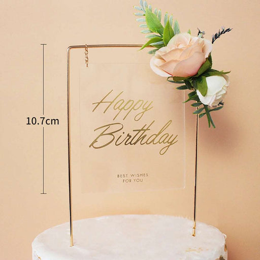 Happy Birthday Flower Cake Topper Decoration