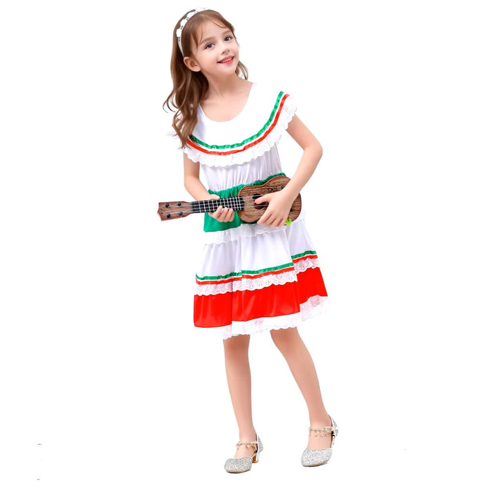 Girls Classic Mexican Traditional Costume