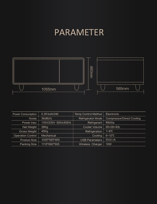 Smart Coffee Table with Refrigerator - Pre Order