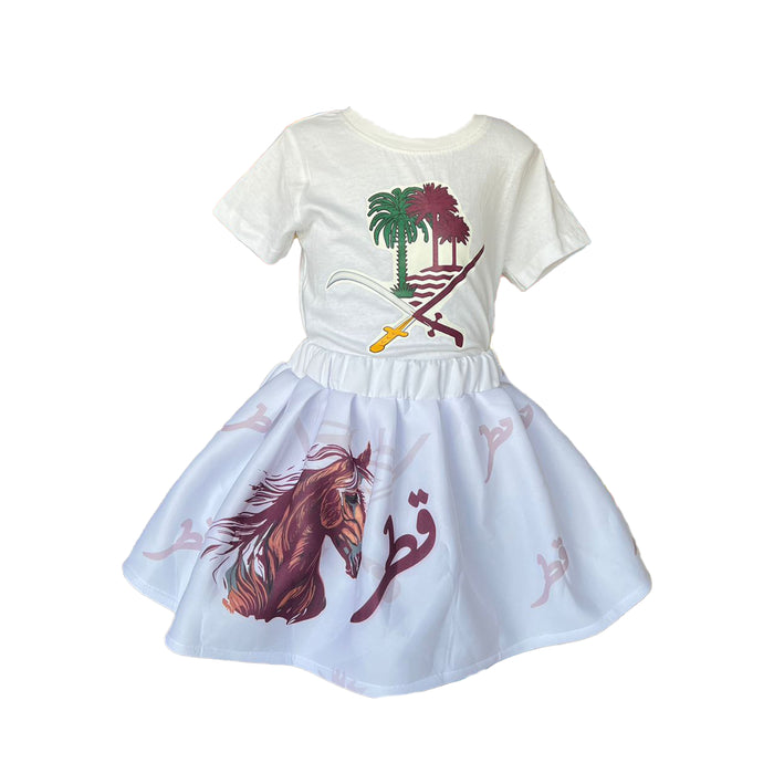 Customized International Day Outfit - Shirt & Skirt Set زي اليوم الدولي المخصص - طقم قميص وتنورة