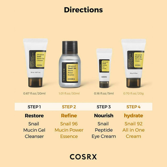 Cosrx All About Snail Kit 4 - Step Pack (4 Pcs)