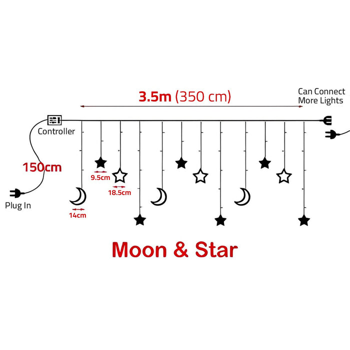 LED Star and Moon String Lights for Ramadan