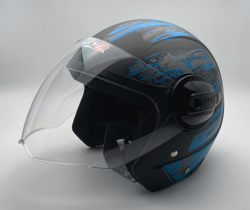 UP2 LEVO BLACK BLUE  Motorsport Helmet i-40