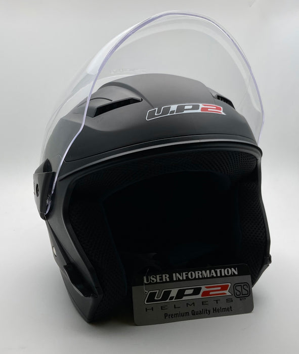 UP2 Matt Black Motorsport Helmet