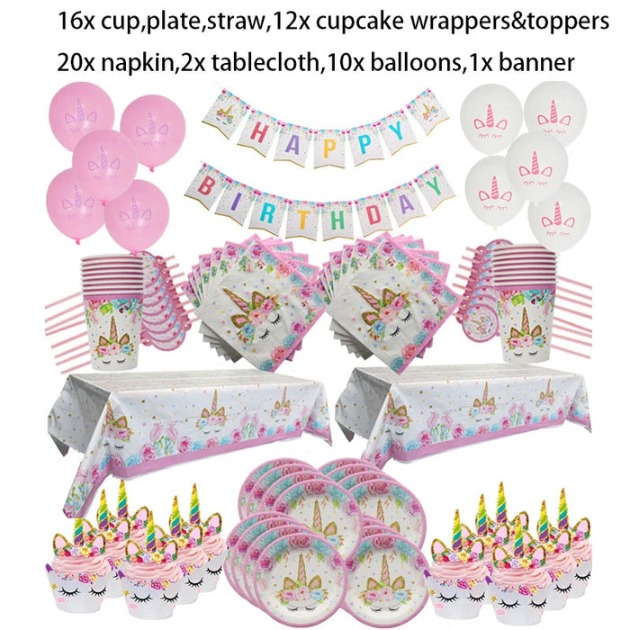 Unicorn Theme Birthday decoration Set C