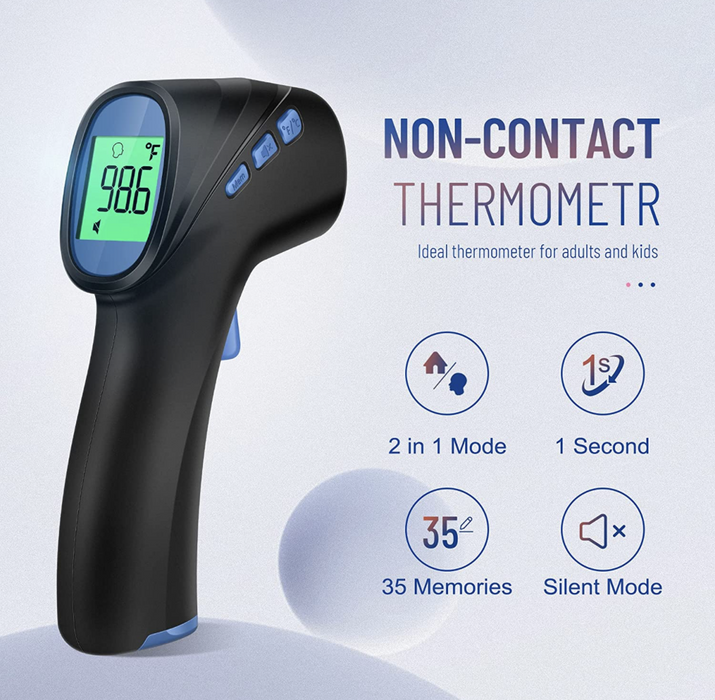 Touchless Forehead thermometer Digital Infrared fever Alert